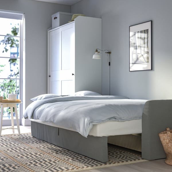 Ikea HOLMSUND - 3-seater sofa bed, Borgunda dark grey
