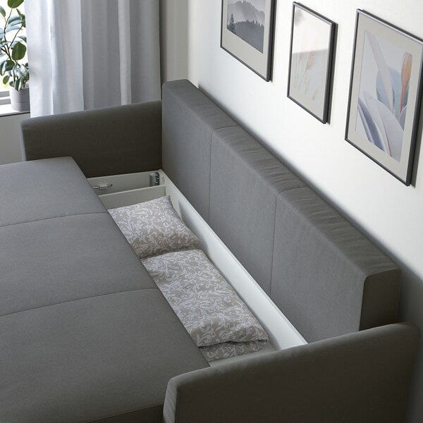 Ikea HOLMSUND - 3-seater sofa bed, Borgunda dark grey