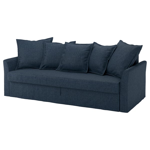 HOLMSUND 3-seat sofa bed, Kilanda dark blue, 231x96x99 cm