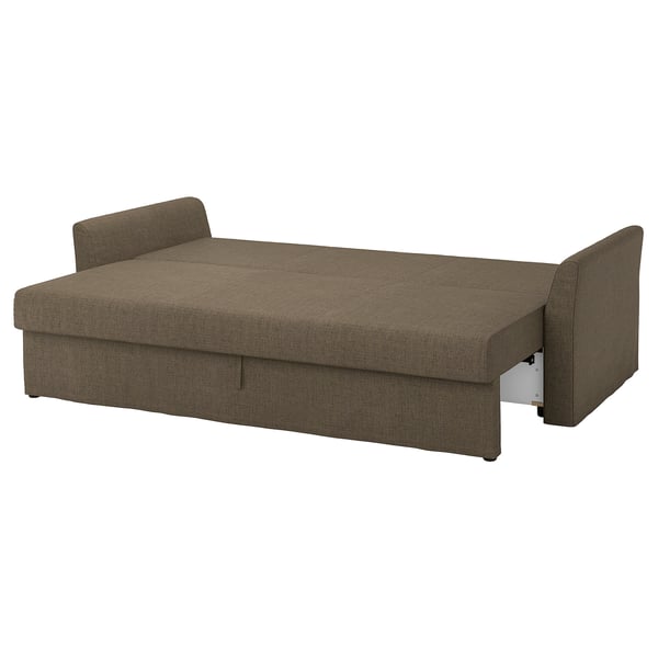 HOLMSUND 3-seat sofa bed, Kilanda grey-brown, 231x96x99 cm