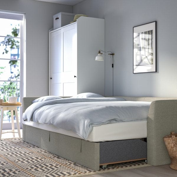 Ikea HOLMSUND - Corner sofa bed, Borgunda beige