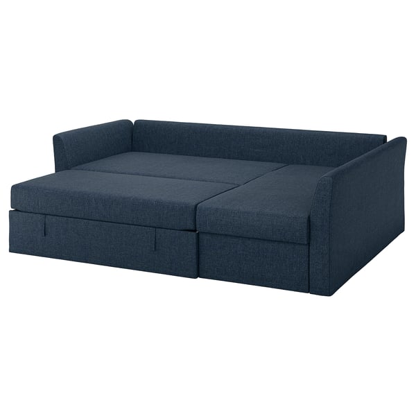 HOLMSUND corner sofa-bed, Kilanda dark blue, 204x140 cm