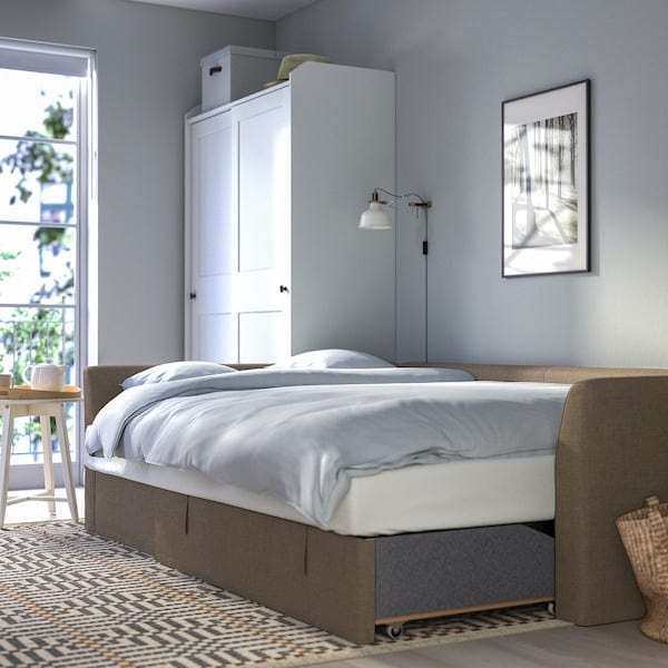 Ikea HOLMSUND - Corner sofa bed, Kilanda dove-grey