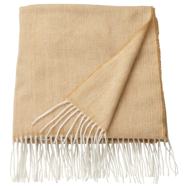 HOLMVI throw, beige-yellow, 120x160 cm
