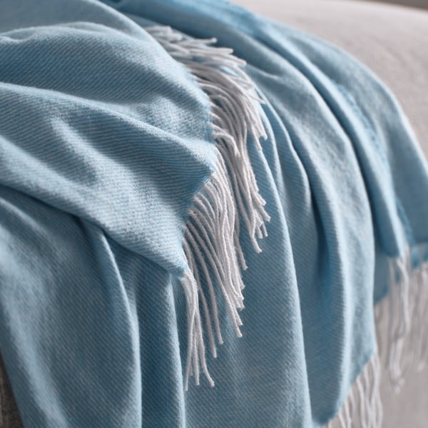 HOLMVI throw, blue, 120x160 cm