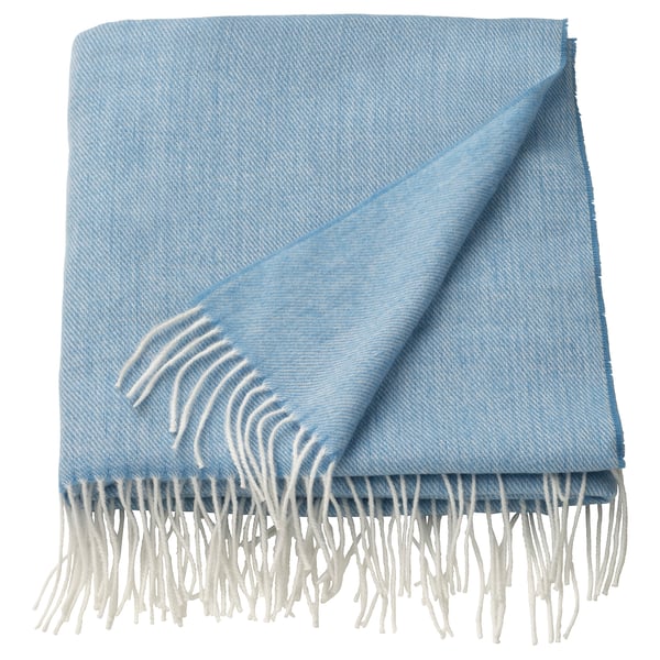 HOLMVI throw, blue, 120x160 cm