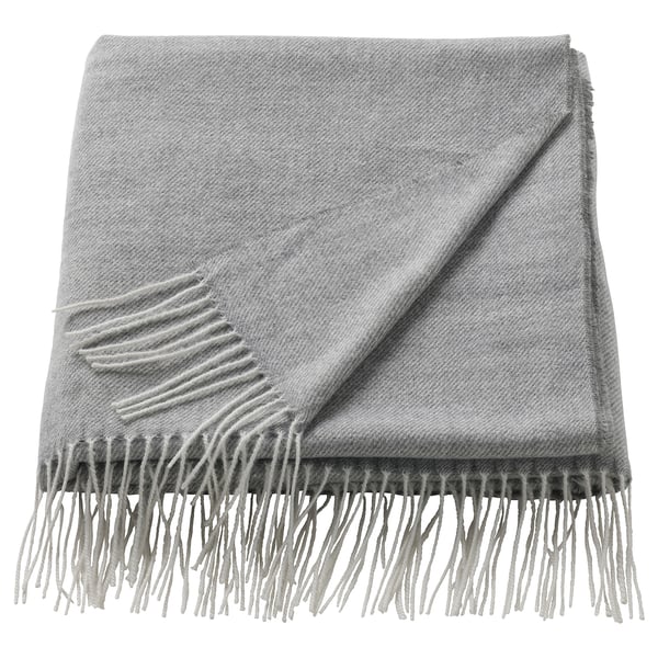HOLMVI throw, grey, 120x160 cm