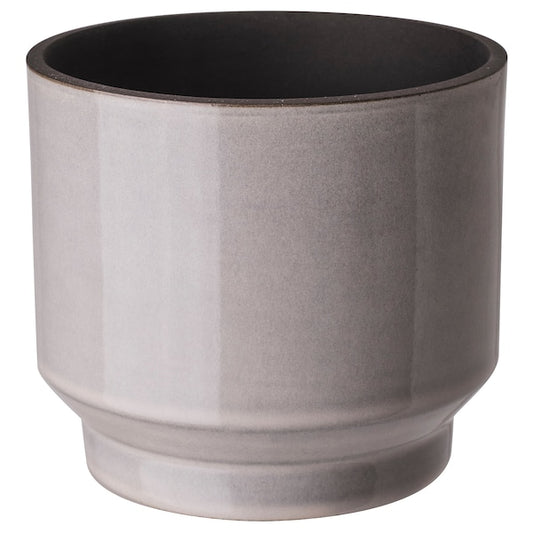 HONUNGSPALM - Plant pot, in/outdoor/grey/beige, 12 cm