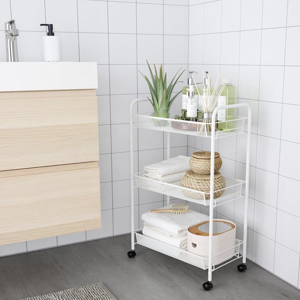 HORNAVAN trolley, white, 26x48x77 cm