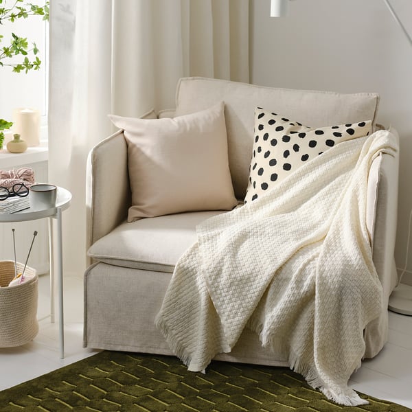 HORNMAL throw, off-white, 130x170 cm
