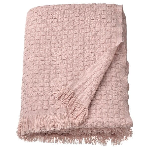 Ikea HORNMAL - Throw, light pink, 130x170 cm
