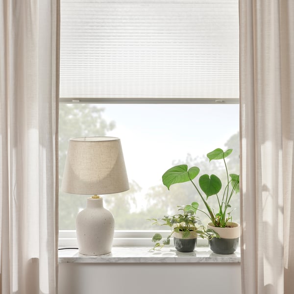 HORNVALLMO - HORNVALLMO Pleated blind, white/top-down bottom-up, 100x130 cm
