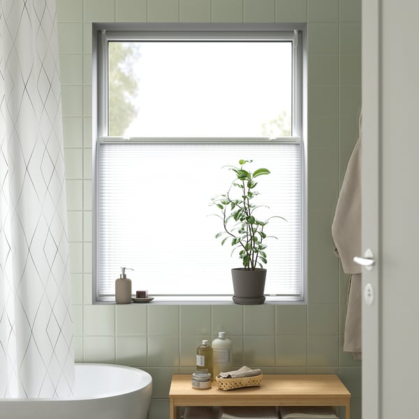 HORNVALLMO - HORNVALLMO Pleated blind, white/top-down bottom-up, 100x130 cm