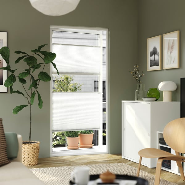 HORNVALLMO pleated blind, white/top-down bottom-up, 60x130 cm