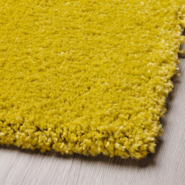 HOTELLRUM rug, high pile, blue/green yellow, 133x195 cm