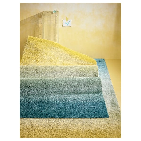 Ikea HOTELLRUM - Rug, high pile, blue/green yellow, 133x195 cm
