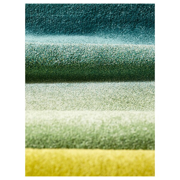 HOTELLRUM - Rug, high pile, blue/green yellow, 133x195 cm