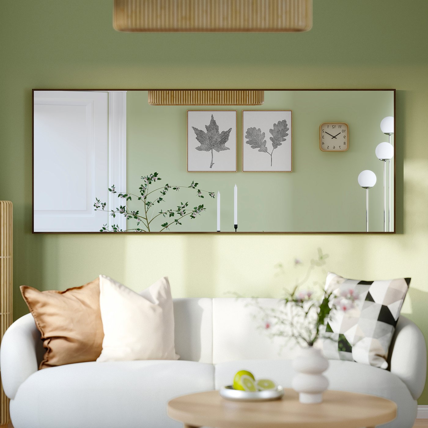 HOVET mirror, oak effect/brown, 78x196 cm