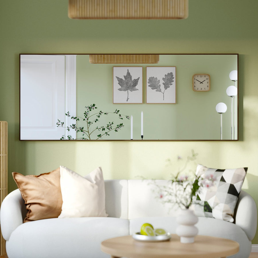 HOVET mirror, oak effect/brown, 78x196 cm