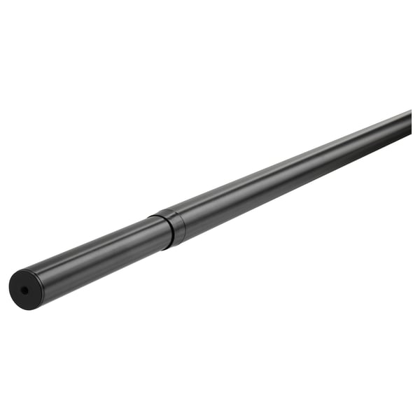 HUGAD curtain rod, black, 210-385 cm