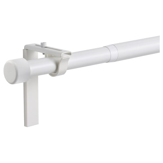 HUGAD curtain rod combination, with wall/ceiling brackets/with finials white, 210 cm