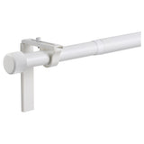 HUGAD curtain rod combination, with wall/ceiling brackets/with finials white, 120-210 cm