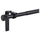 HUGAD curtain rod combination, with wall/ceiling brackets/with finials black, 120-210 cm