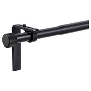 HUGAD curtain rod combination, with wall/ceiling brackets/with finials black, 210-385 cm