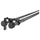 HUGAD / RÄCKA double curtain rod combination, with wall/ceiling brackets/with finials black, 210-385 cm