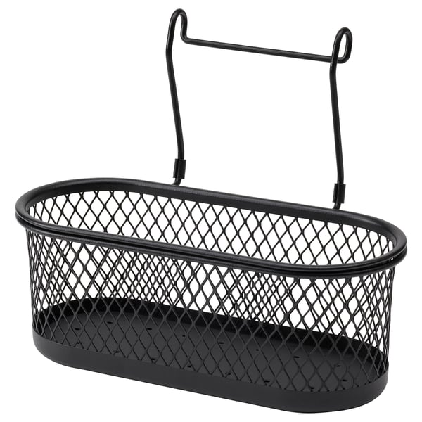 HULTARP - HULTARP Container, black/mesh, 31x16 cm