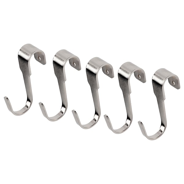 HULTARP hook, nickel-plated, 7 cm, 5 pack
