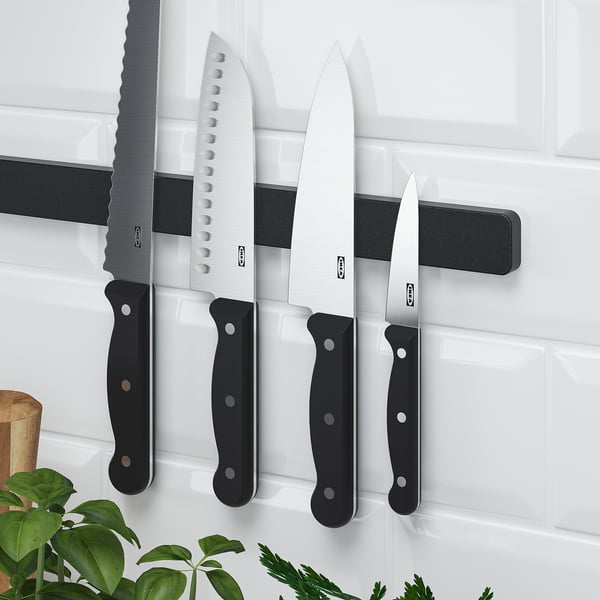 HULTARP magnetic knife rack, black, 38 cm