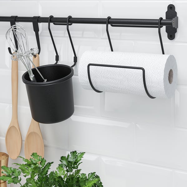 HULTARP kitchen roll holder, black, 14.5x19x14.5 cm