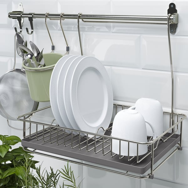 HULTARP dish drainer, nickel-plated, 29.8x38.5 cm