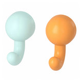 HUMLESJÖN hook with suction cup, orange/turquoise, 12x8 cm, 2 pack
