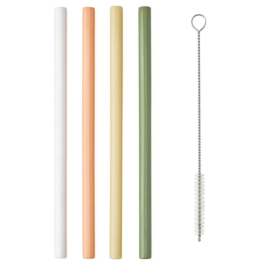 HUMLESUGA drinking straws/cleanbrush set of 5, mixed colours, 20 cm