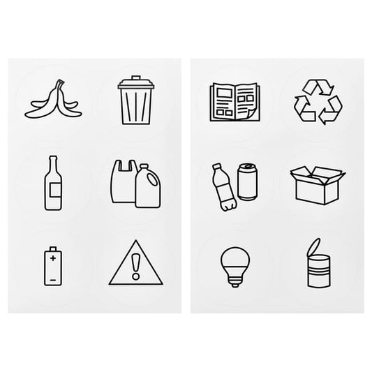 HUSBONDE - HUSBONDE 12-piece sticker set, waste & sort