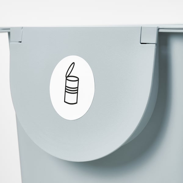 HUSBONDE 12-piece sticker set, waste & sort, 55 mm