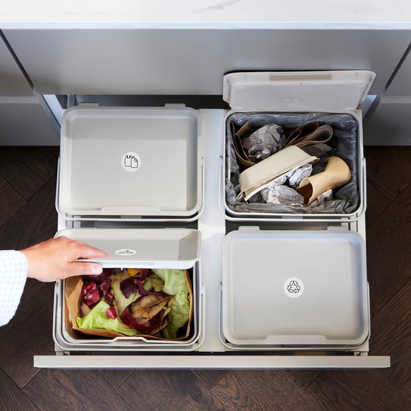 HUSBONDE 12-piece sticker set, waste & sort, 55 mm