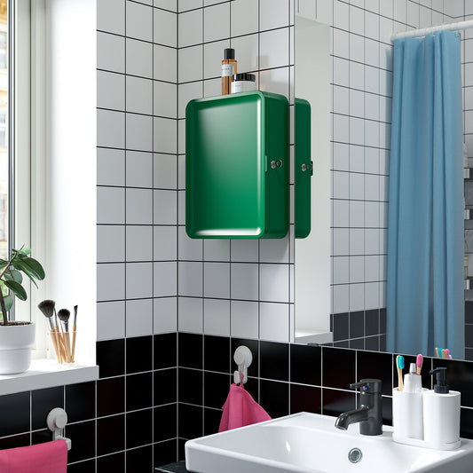 HUSBYÅN wall cabinet, dark green, 28x11x37.5 cm