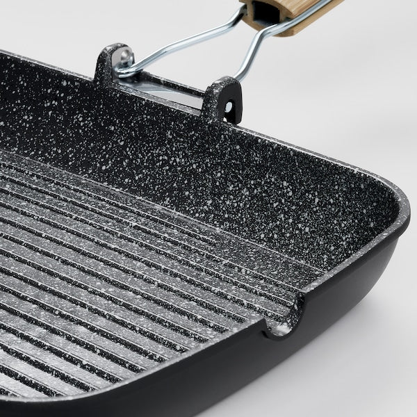 HUSKNUT - Grill pan, non-stick coating black,36x26 cm