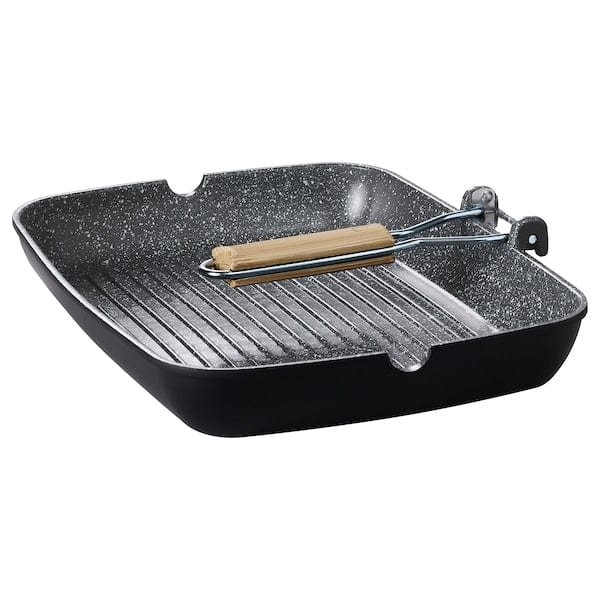 HUSKNUT - Grill pan, non-stick coating black,36x26 cm