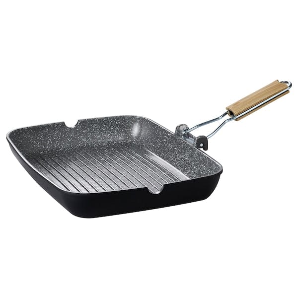 HUSKNUT - Grill pan, non-stick coating black,36x26 cm