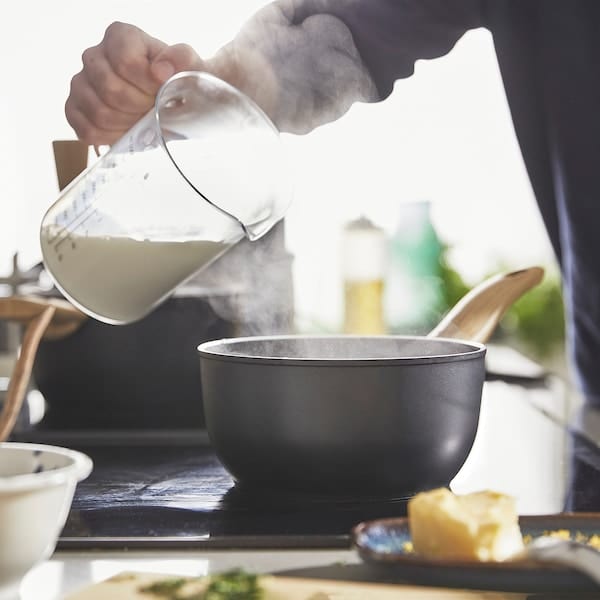 Ikea HUSKNUT - Casserole, non-stick coating black,1.8 l