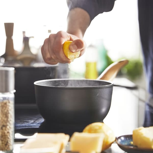 Ikea HUSKNUT - Casserole, non-stick coating black,1.8 l