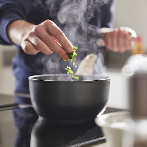 Ikea HUSKNUT - Casserole, non-stick coating black,1.8 l