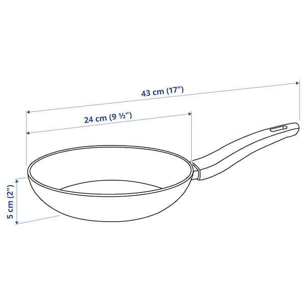 Ikea HUSKNUT - Frying pan, non-stick coating black,24 cm