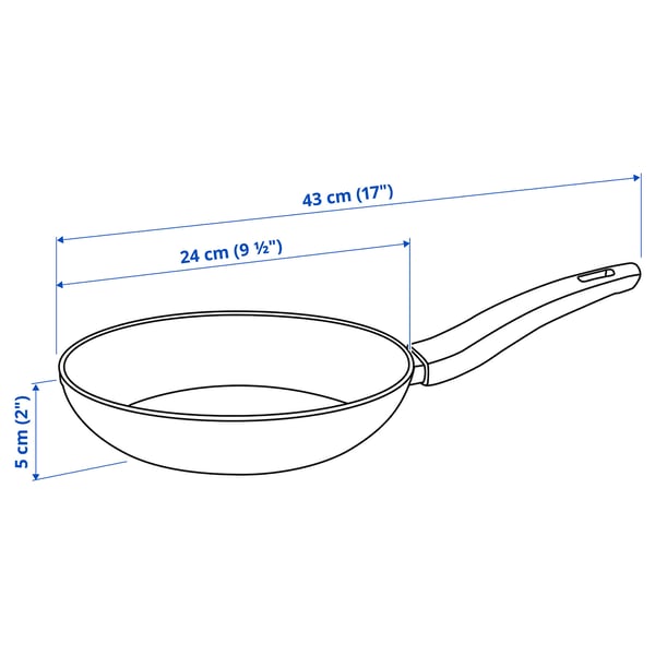 HUSKNUT - Frying pan, non-stick coating black,24 cm