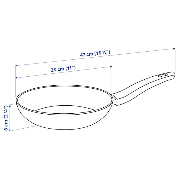 Ikea HUSKNUT - Frying pan, non-stick coating black,28 cm