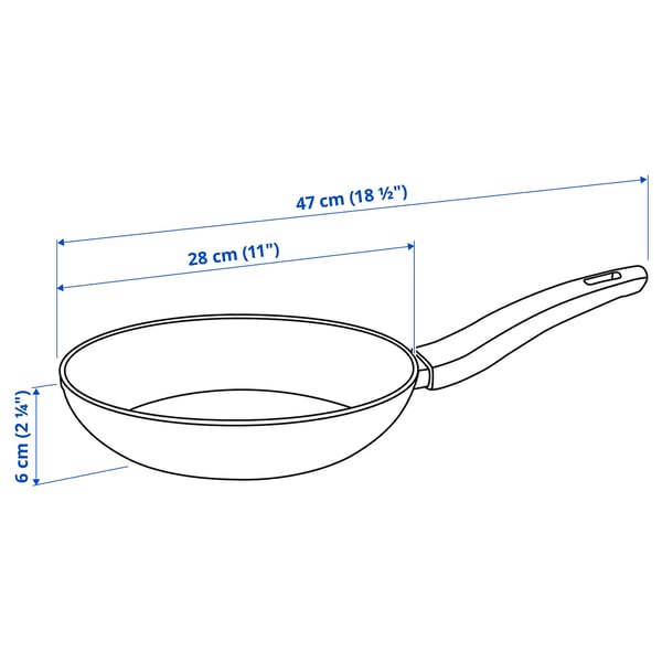 HUSKNUT - Frying pan, non-stick coating black,28 cm